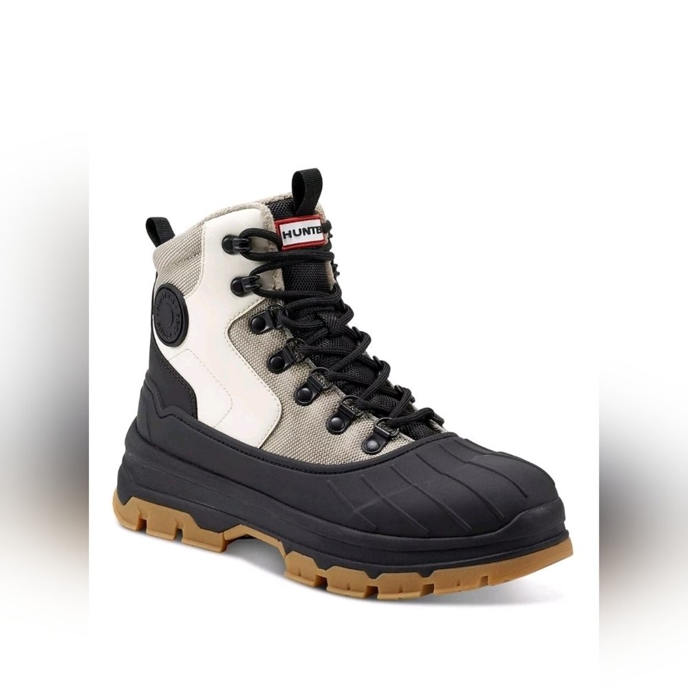 Size 6 - New Hunter Explorer Lace Up Duck Boot White Willow/Alloy/Black